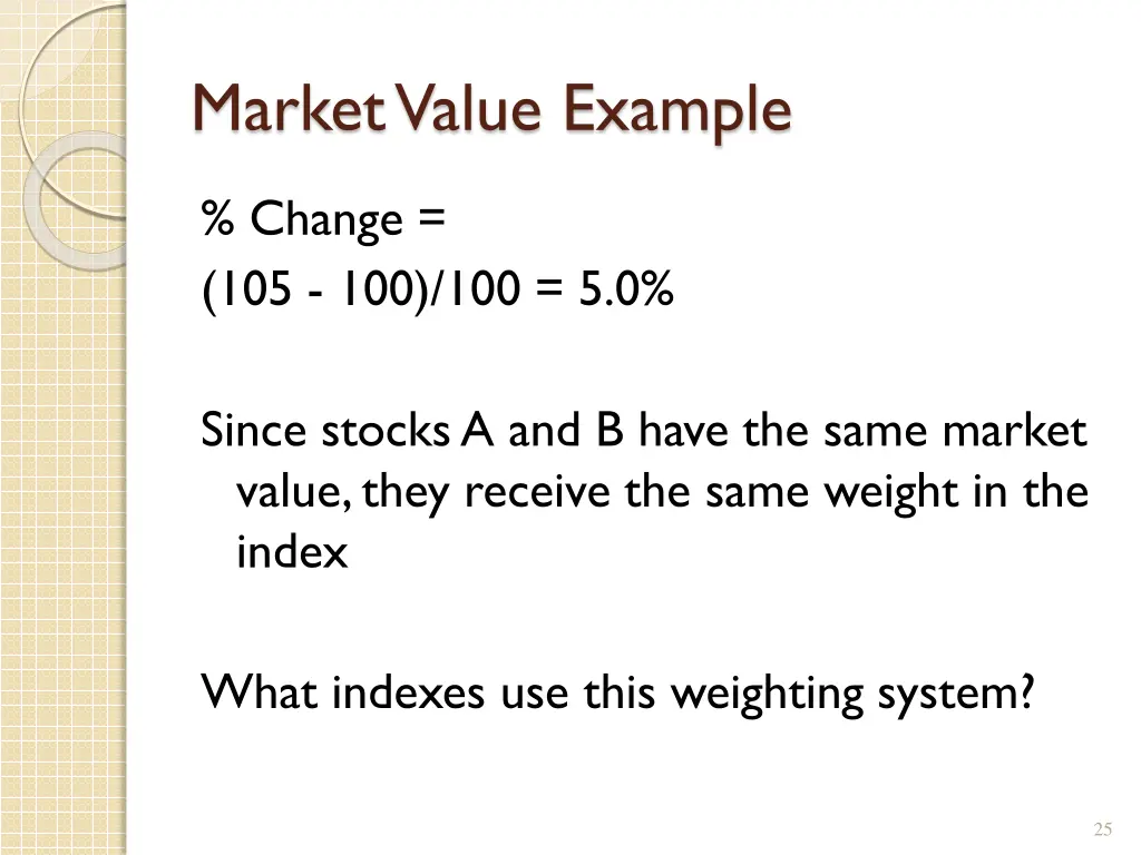 market value example 1