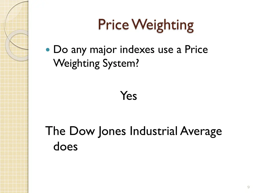 price weighting 2