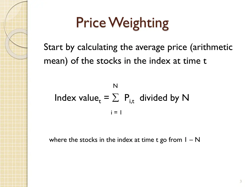 price weighting