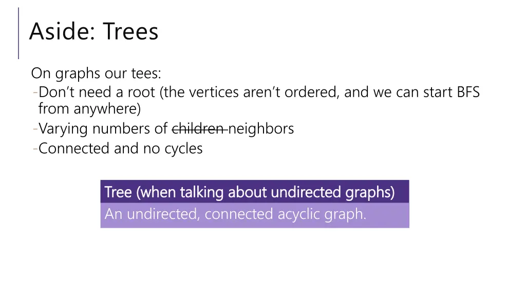aside trees