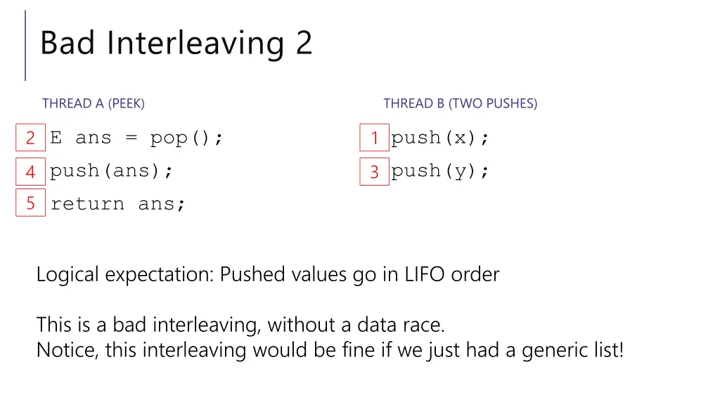bad interleaving 2 1