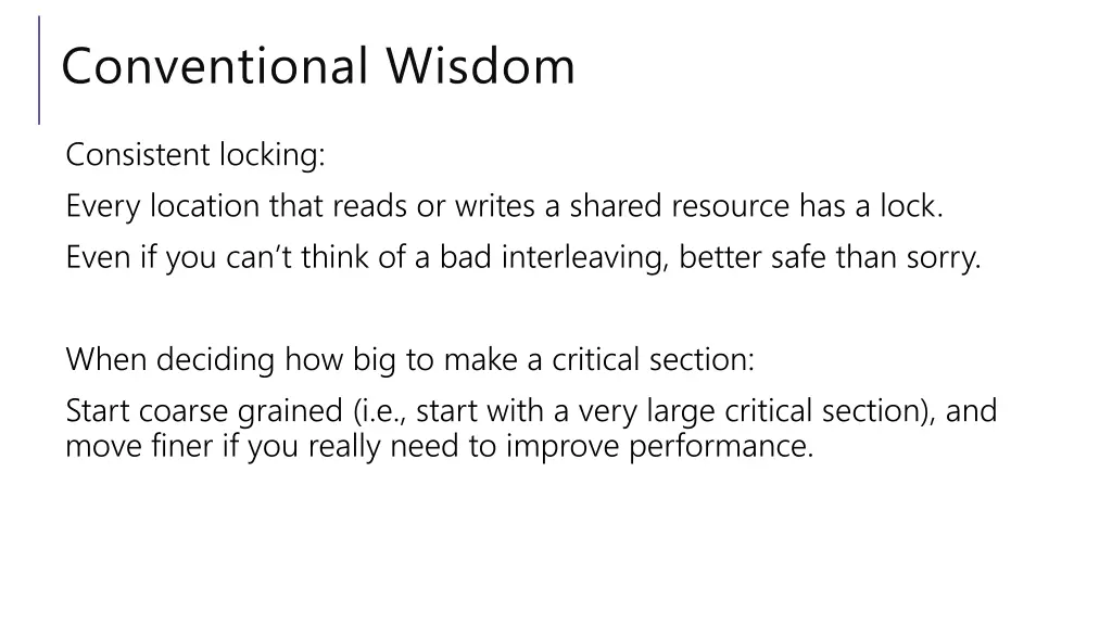 conventional wisdom 2