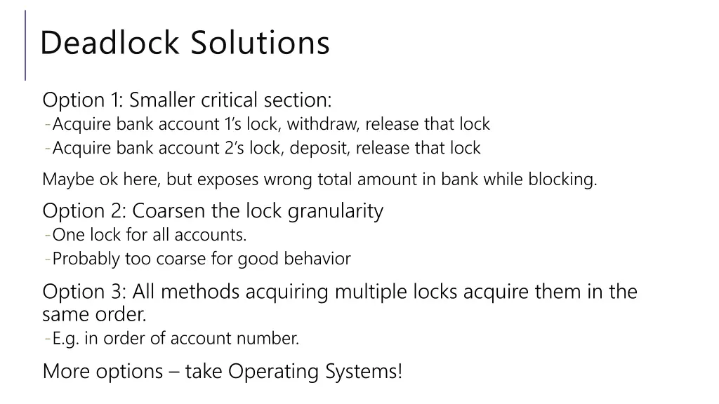 deadlock solutions