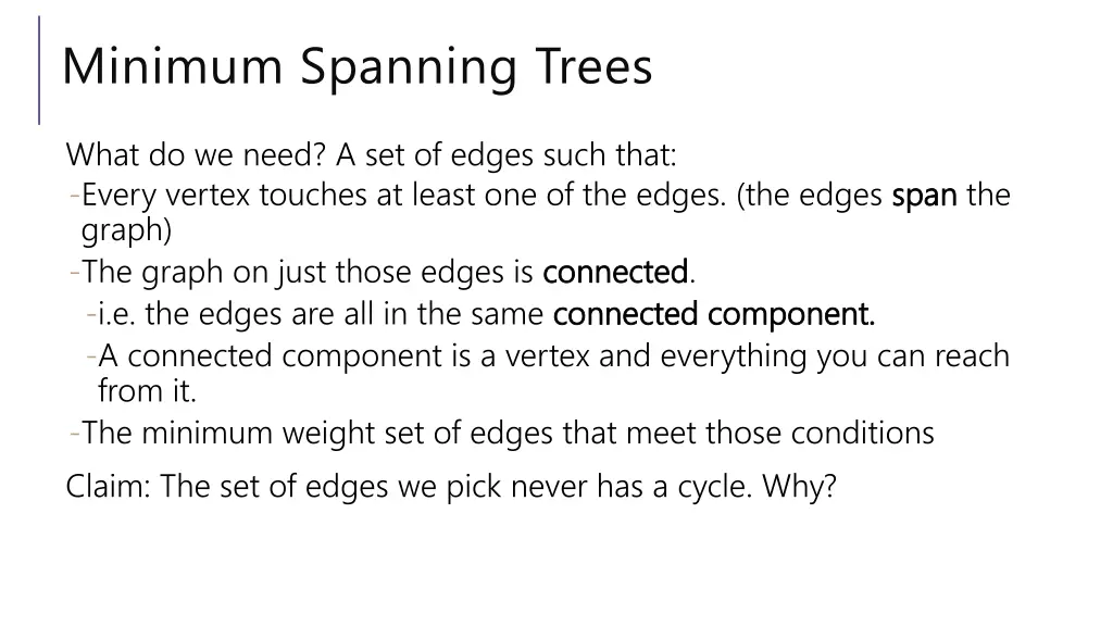 minimum spanning trees 4