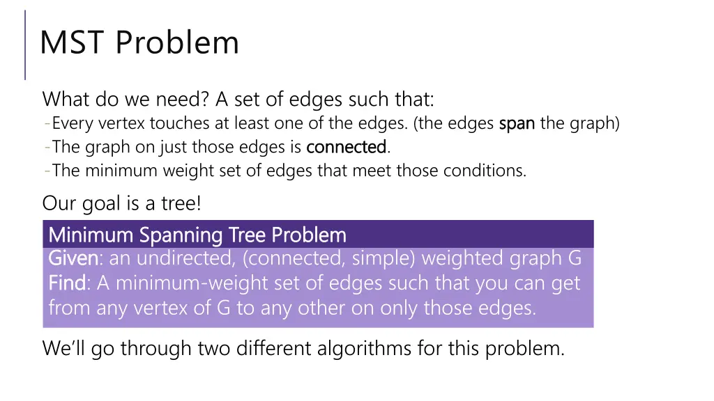 mst problem