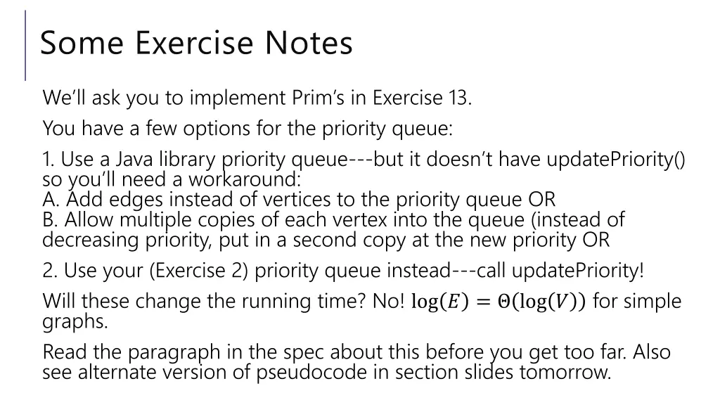 some exercise notes