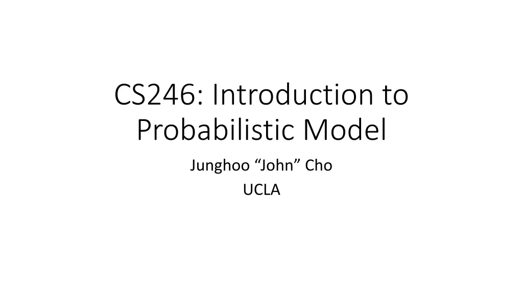 cs246 introduction to probabilistic model