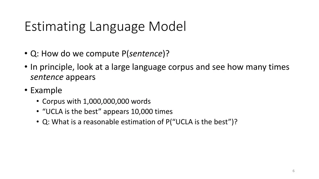 estimating language model