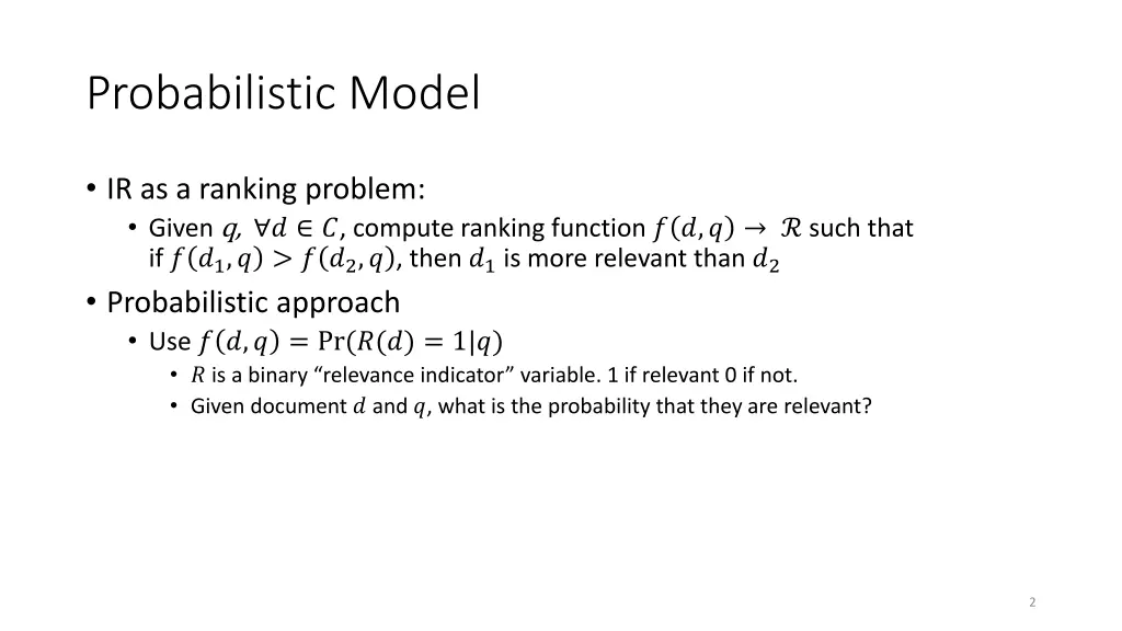 probabilistic model