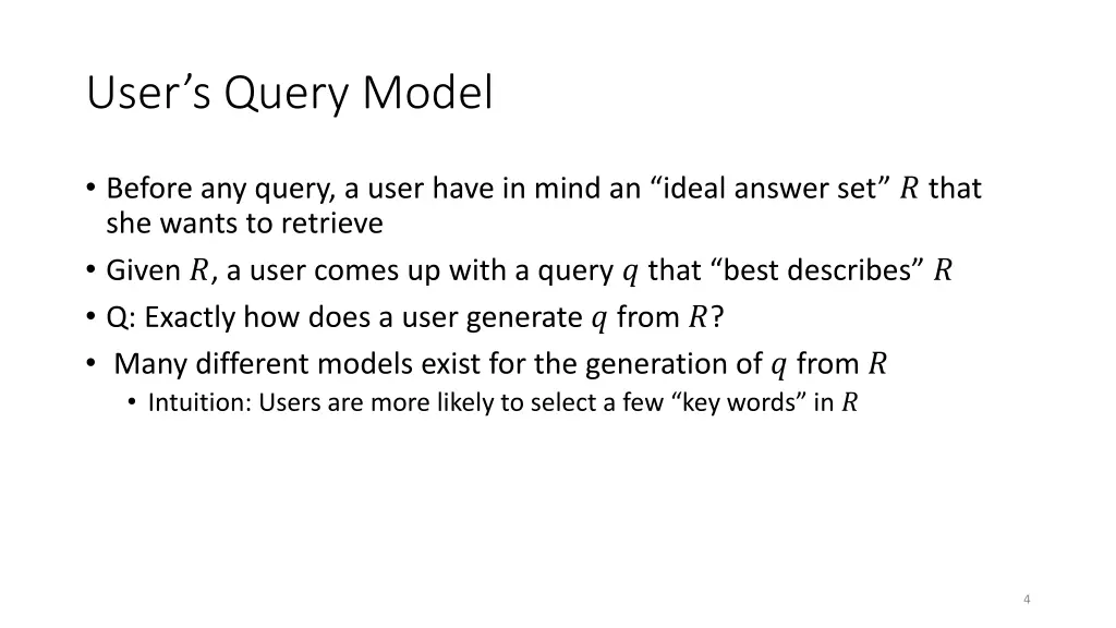 user s query model