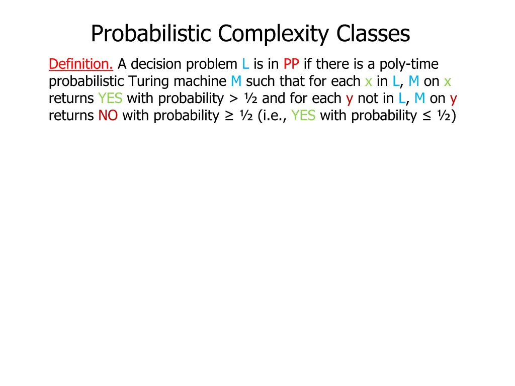 probabilistic complexity classes 31