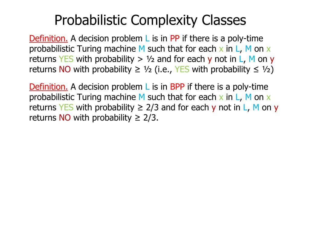 probabilistic complexity classes 32