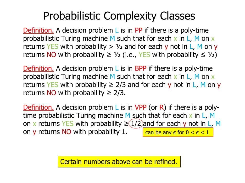 probabilistic complexity classes 35