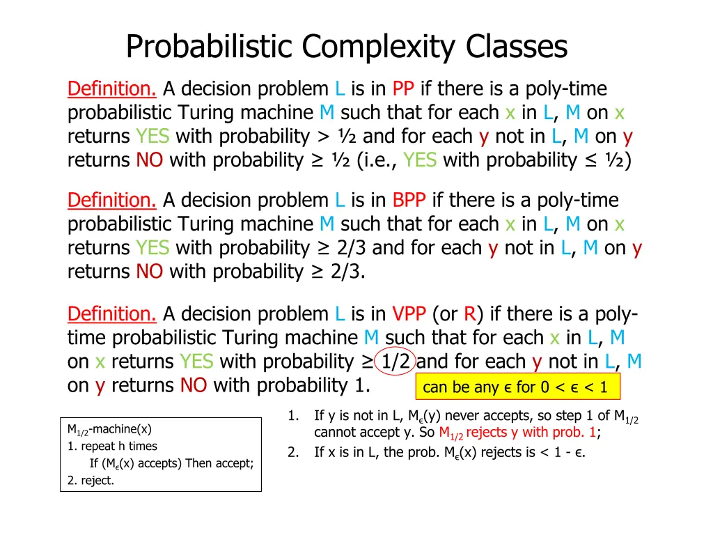 probabilistic complexity classes 39