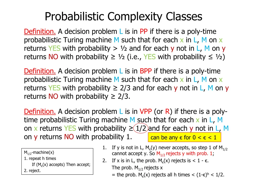 probabilistic complexity classes 40