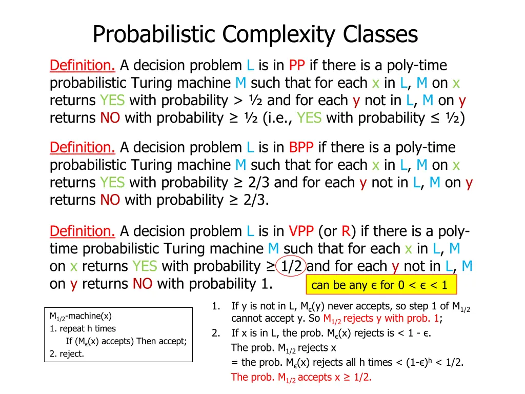 probabilistic complexity classes 41