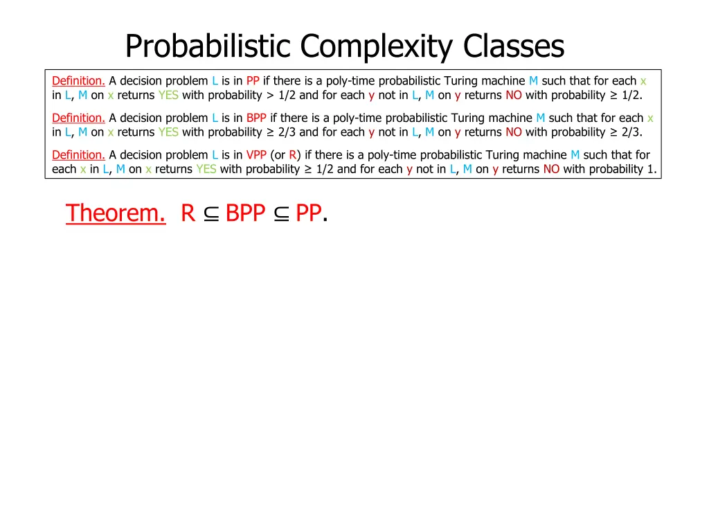 probabilistic complexity classes 43