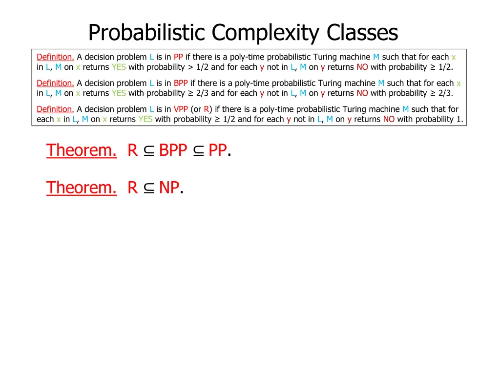 probabilistic complexity classes 45