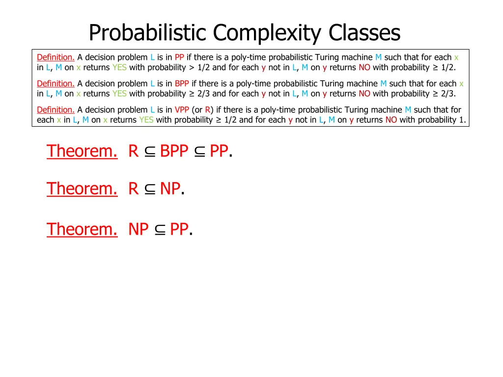 probabilistic complexity classes 47