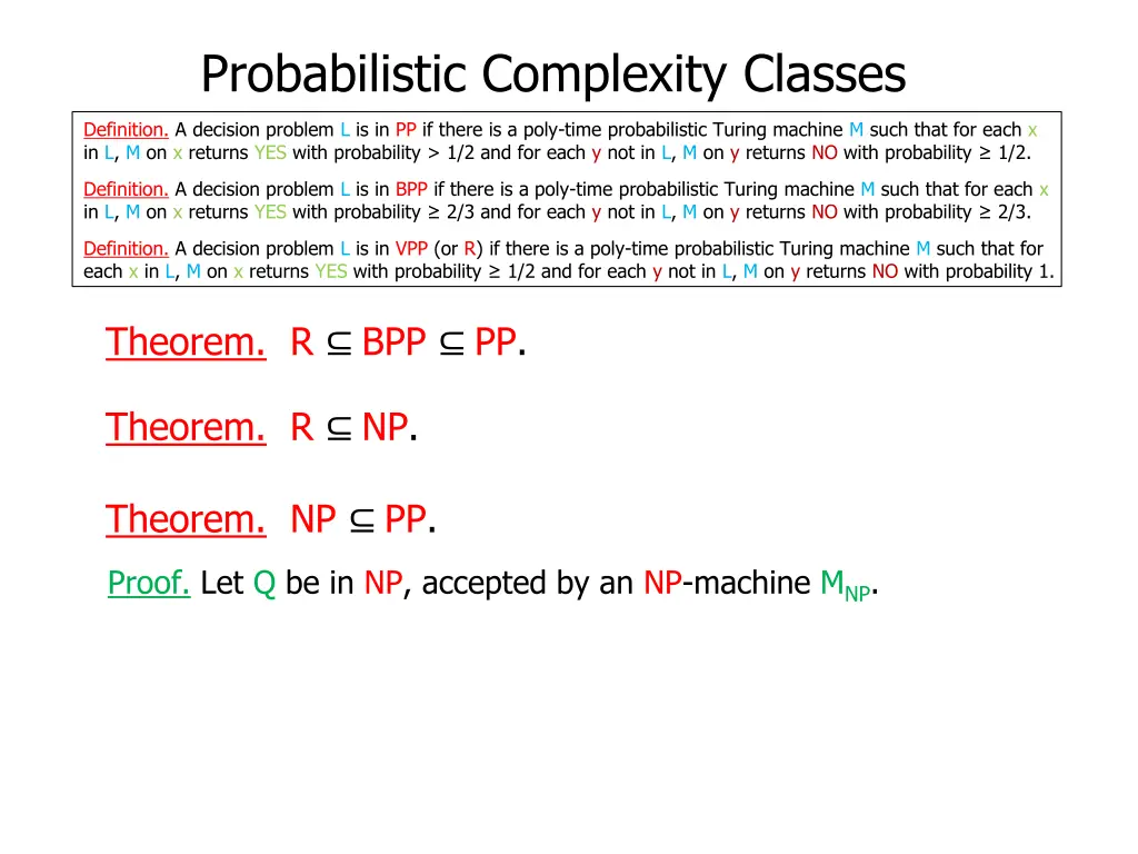 probabilistic complexity classes 48