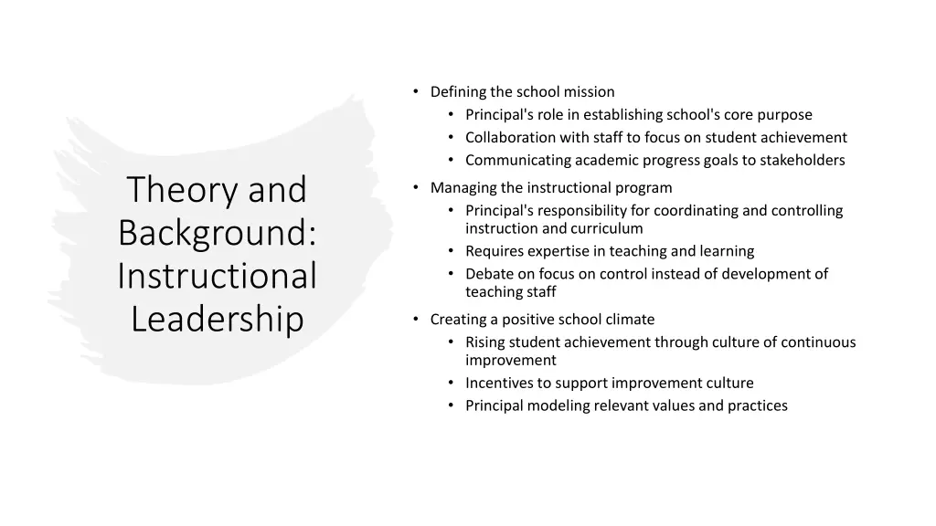 defining the school mission principal s role