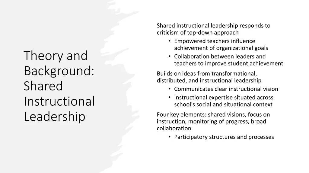 shared instructional leadership responds