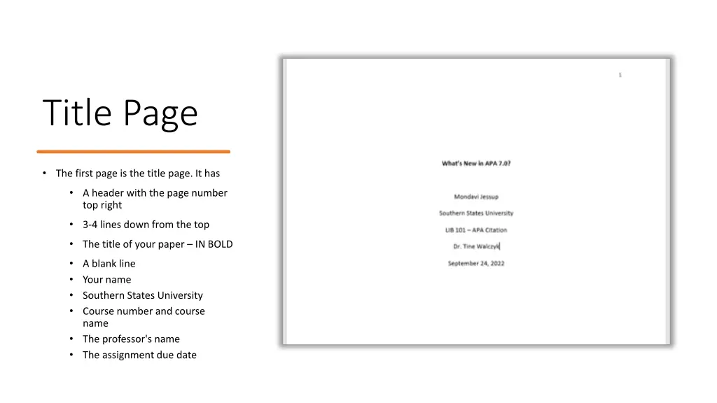 title page