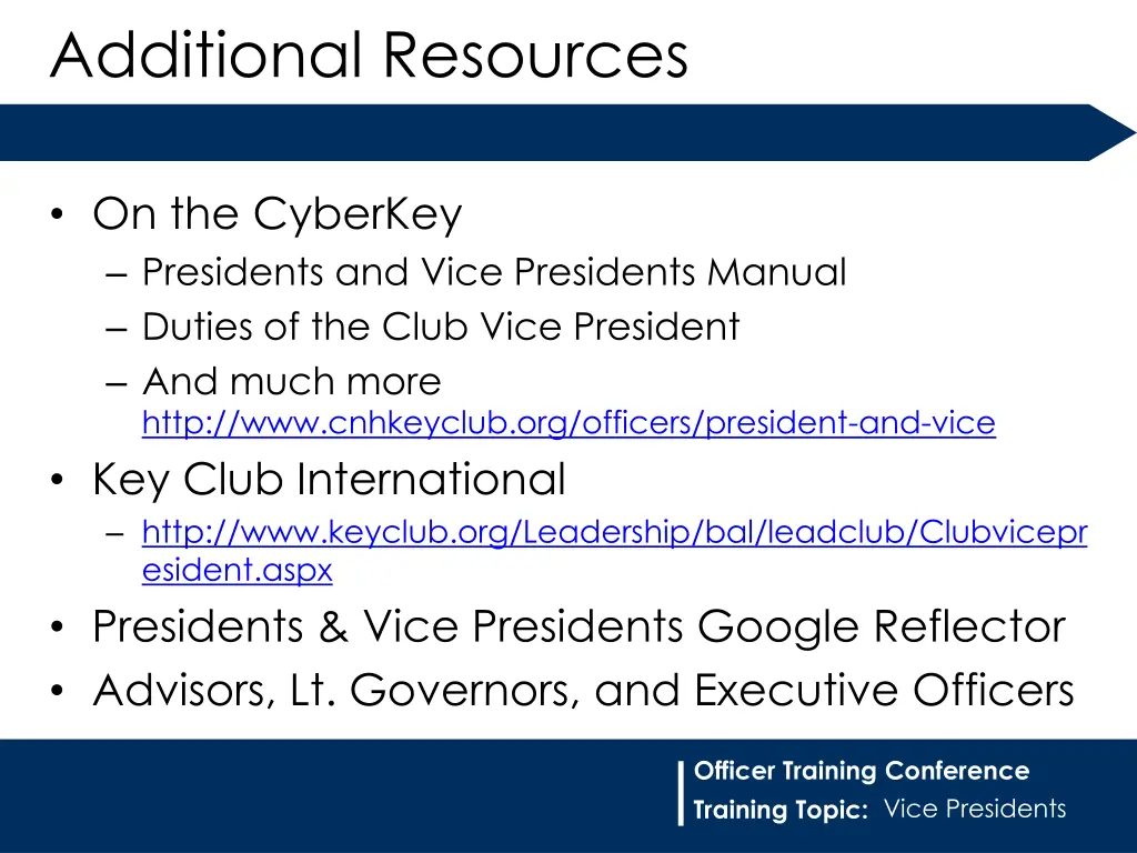 additional resources
