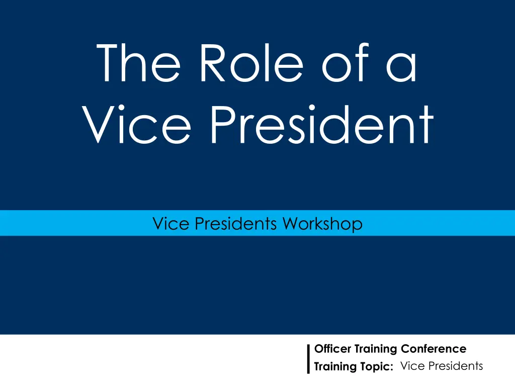 the role of a vice president
