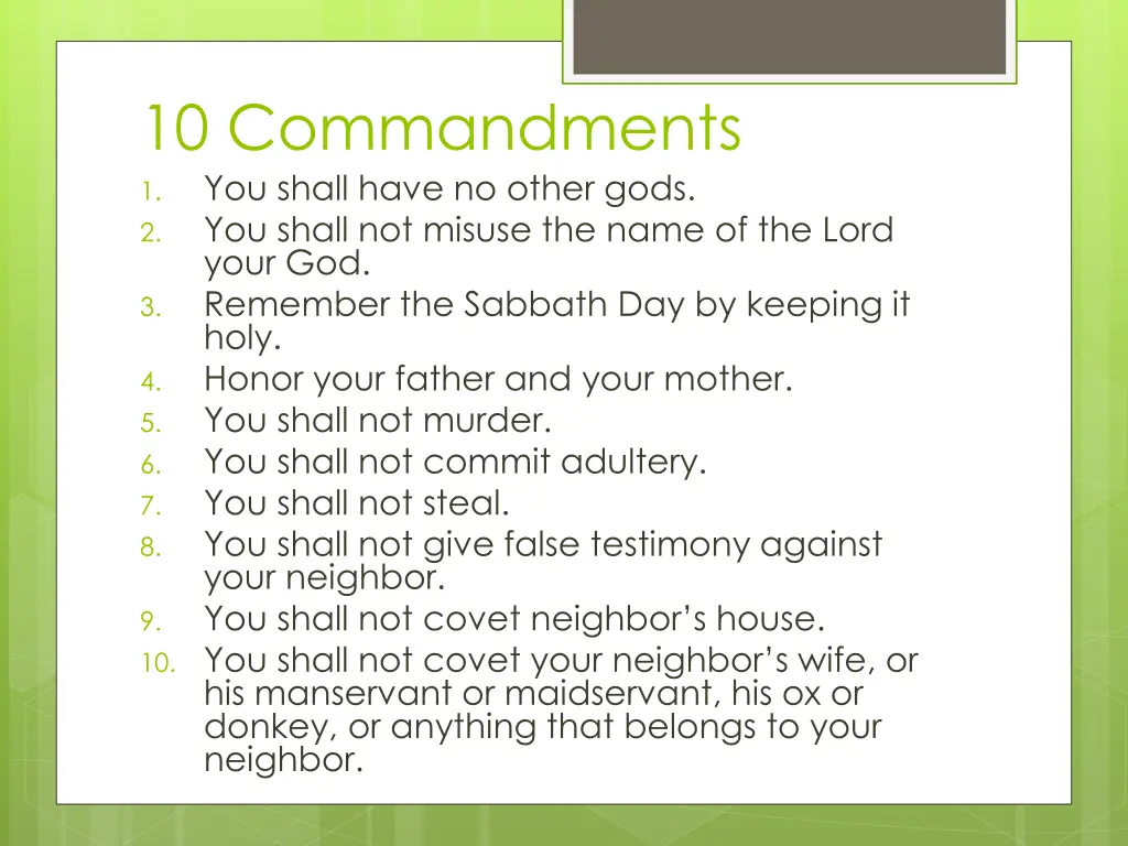 10 commandments 1 you shall have no other gods