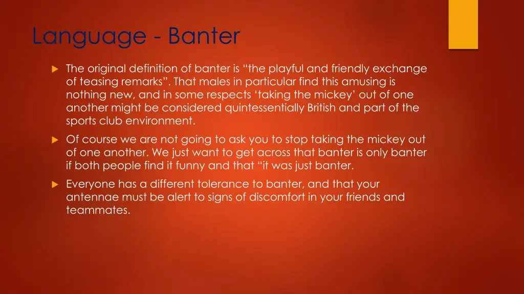 language banter