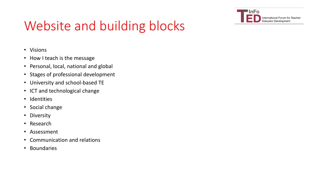 website and building blocks
