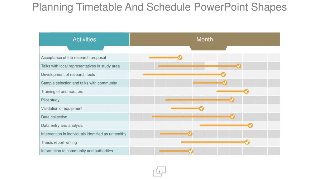 planning timetable and schedule powerpoint shapes