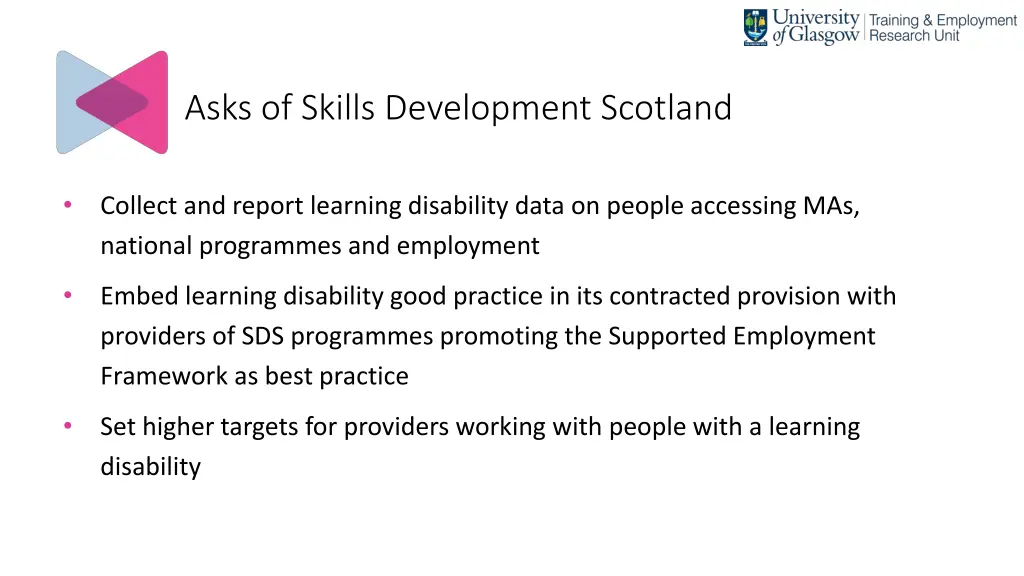 asks of skills development scotland