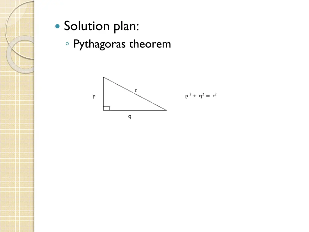 solution plan pythagoras theorem