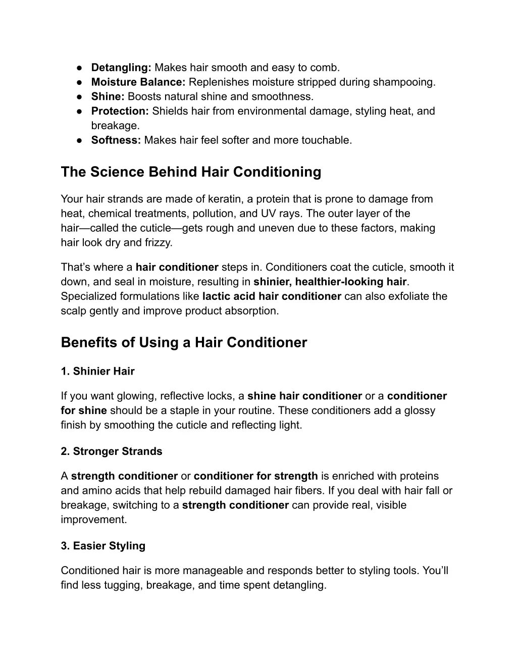 detangling makes hair smooth and easy to comb
