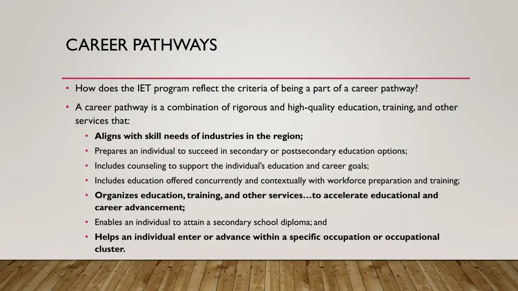 career pathways