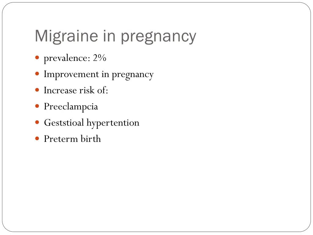 migraine in pregnancy