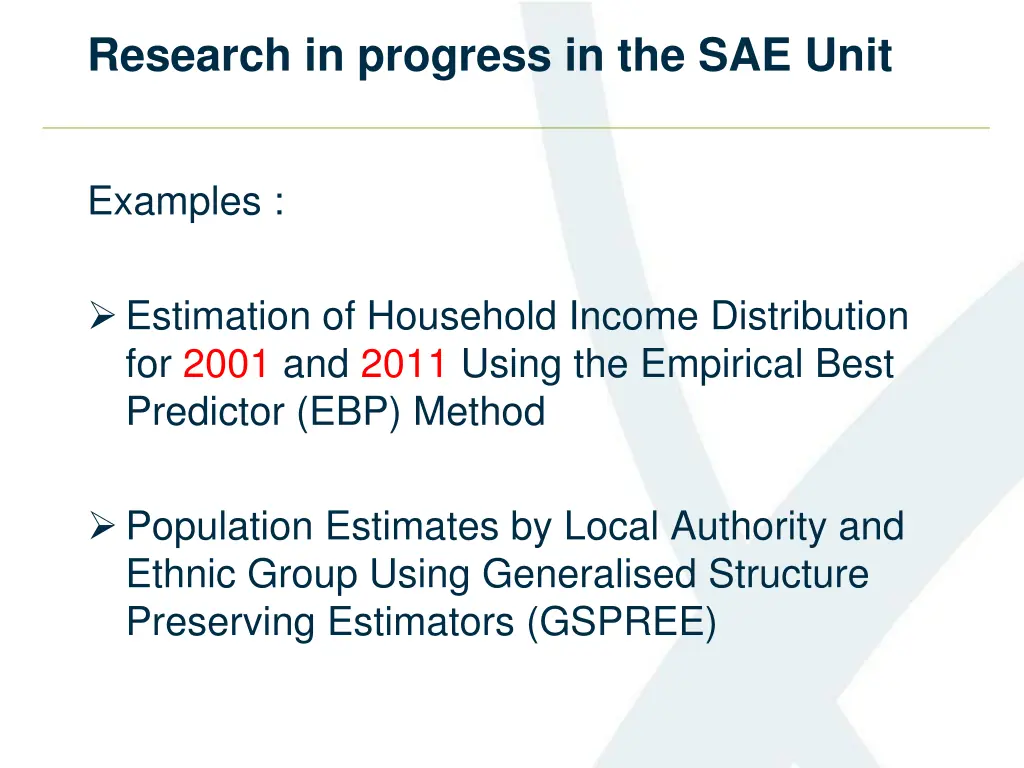 research in progress in the sae unit
