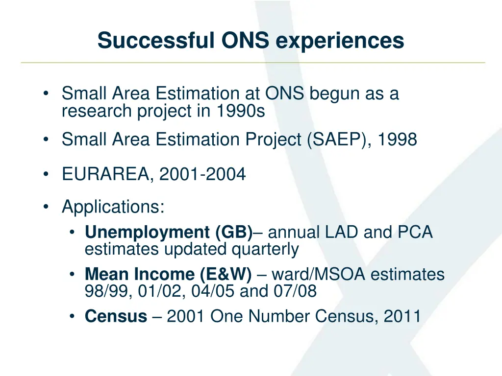 successful ons experiences