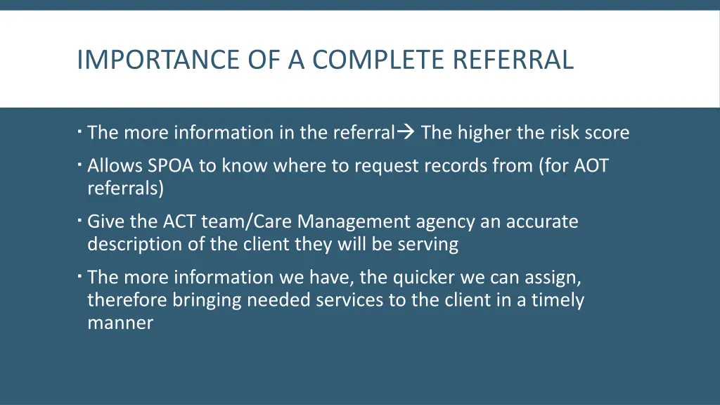 importance of a complete referral 1