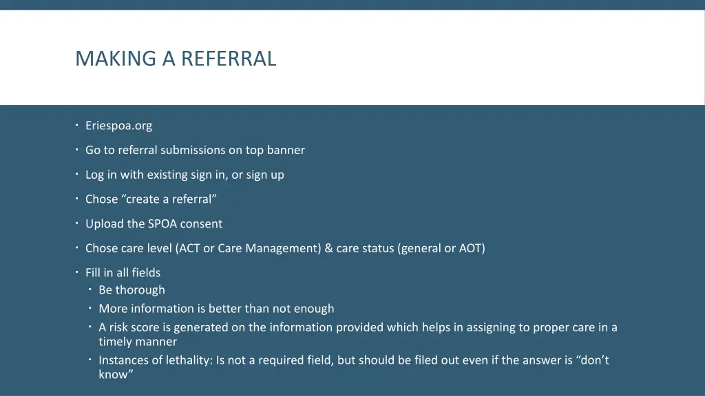 making a referral