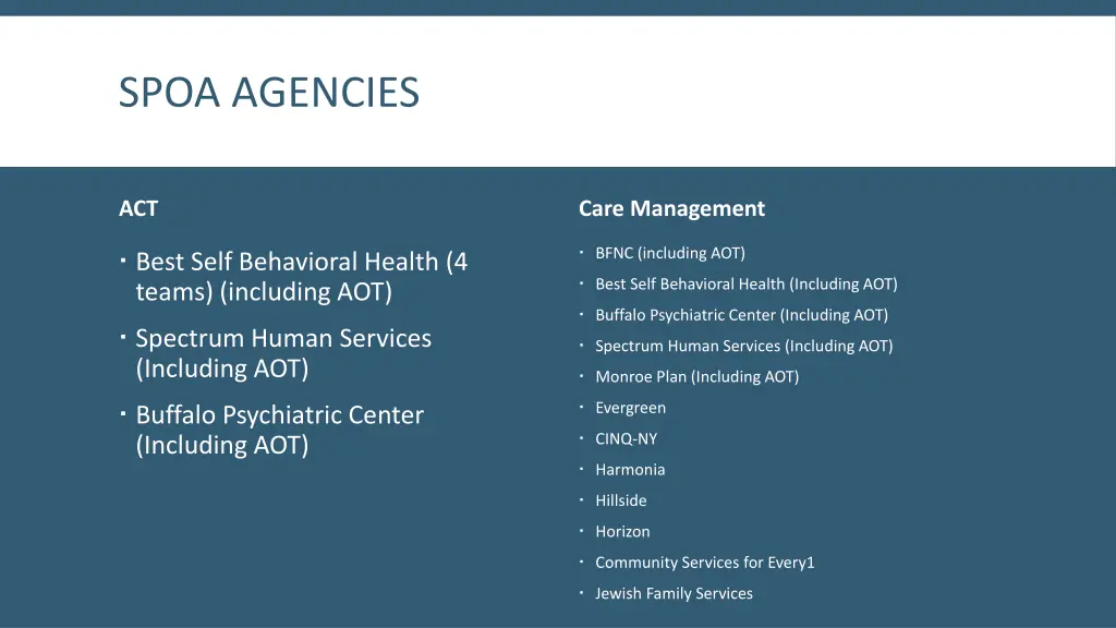 spoa agencies