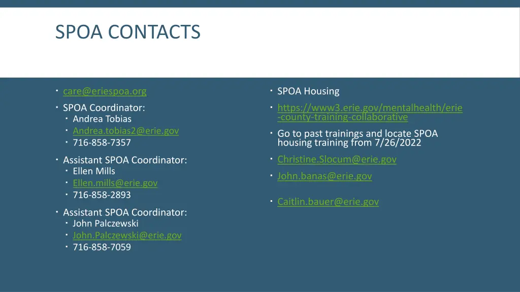 spoa contacts