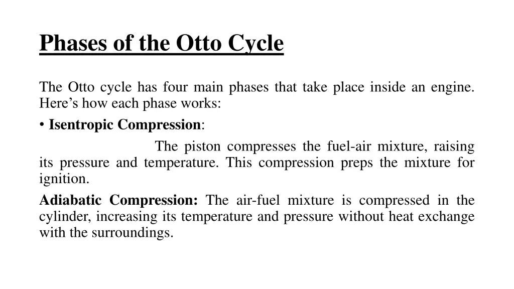 phases of the otto cycle