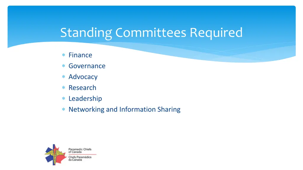 standing committees required