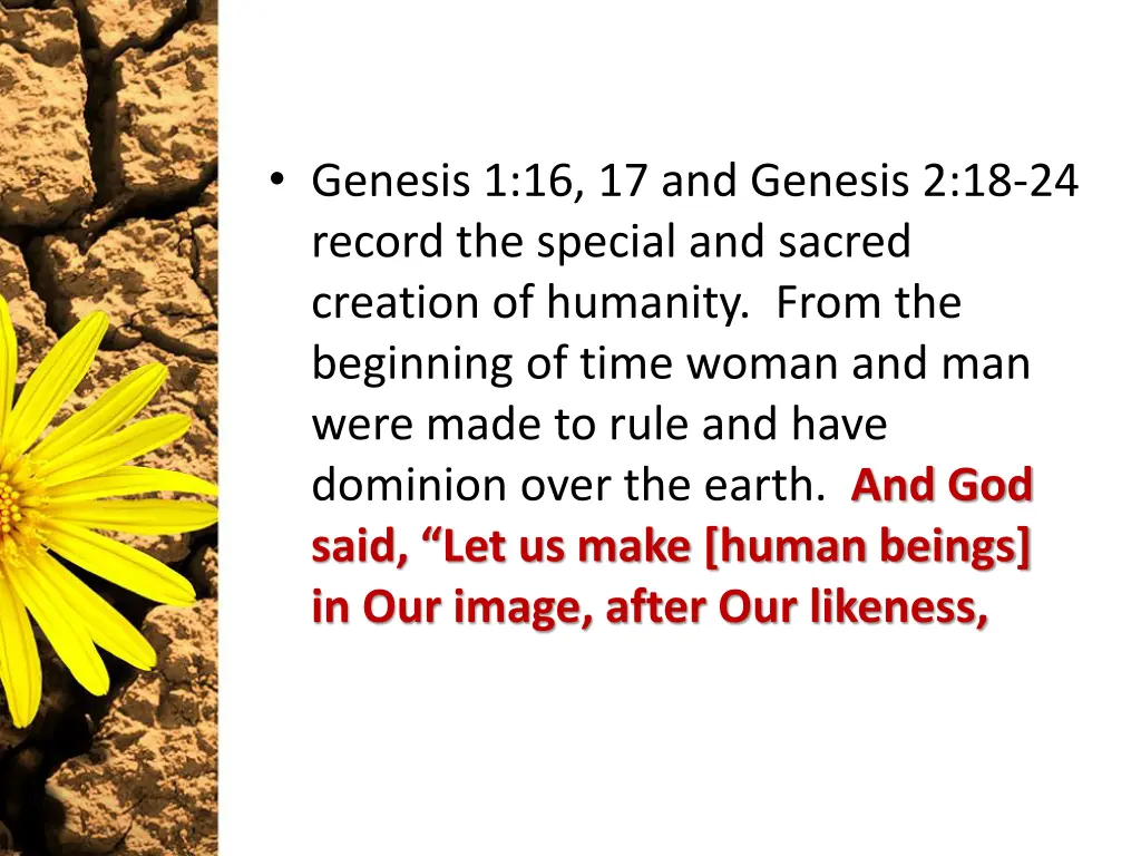 genesis 1 16 17 and genesis 2 18 24 record