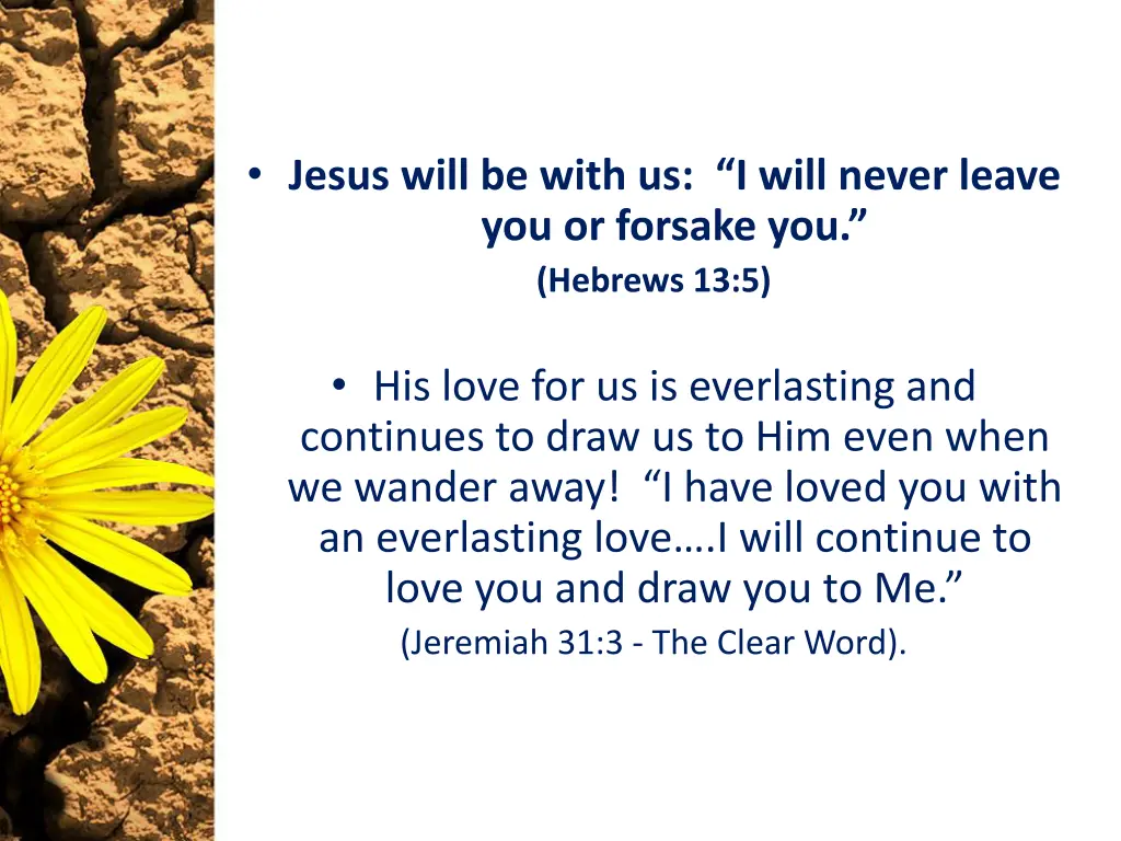 jesus will be with us i will never leave