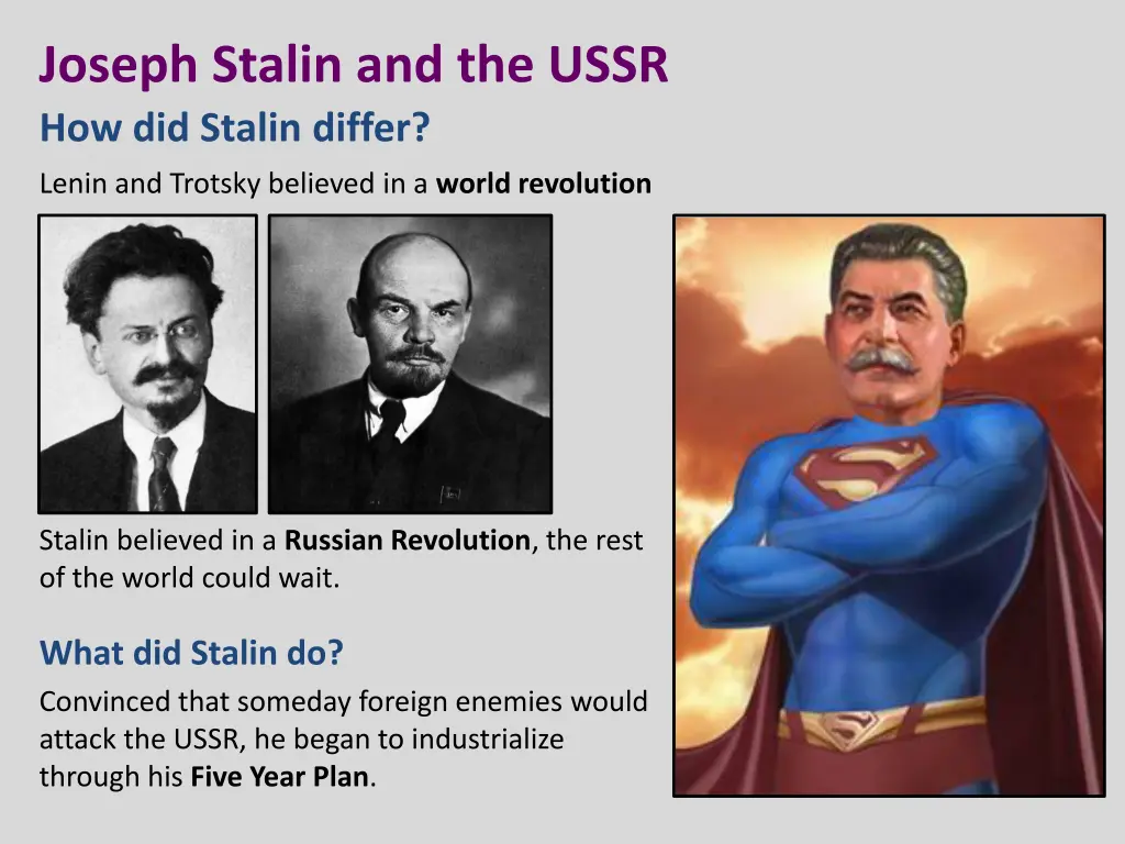 joseph stalin and the ussr how did stalin differ