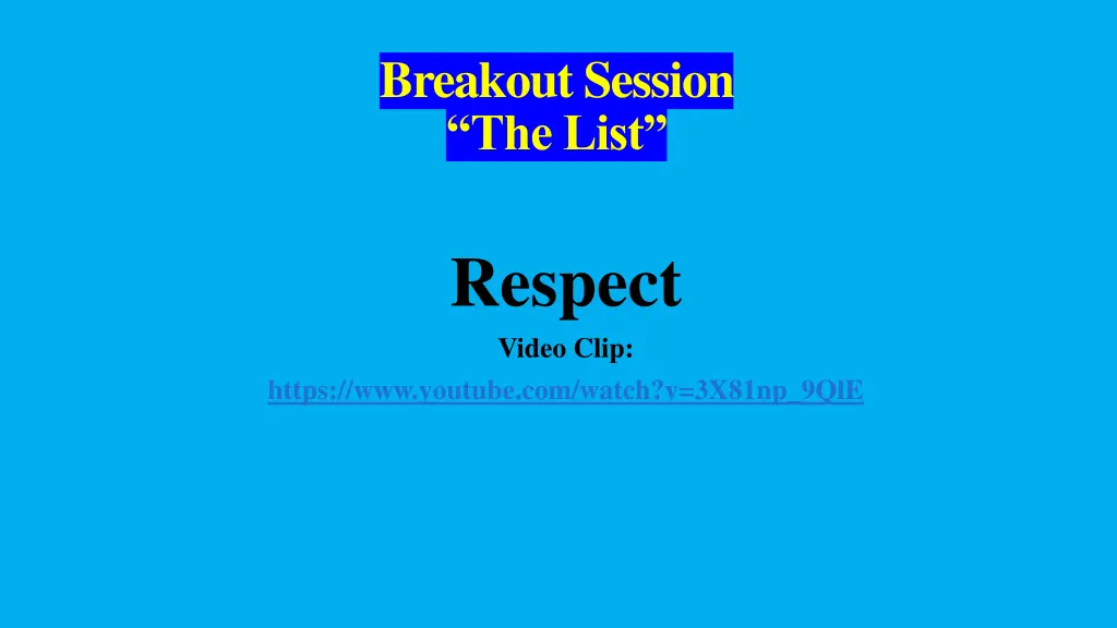 breakout session the list